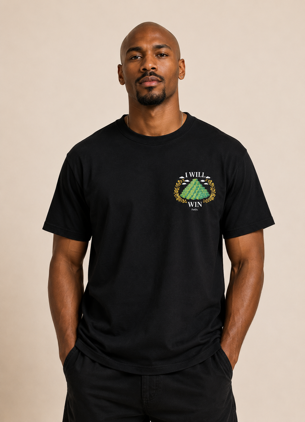 Unisexe - I WILL WIN Black T-Shirt