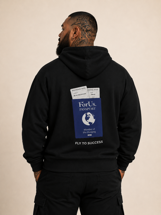 Men - FLY TO SUCCESS Black Hoodie