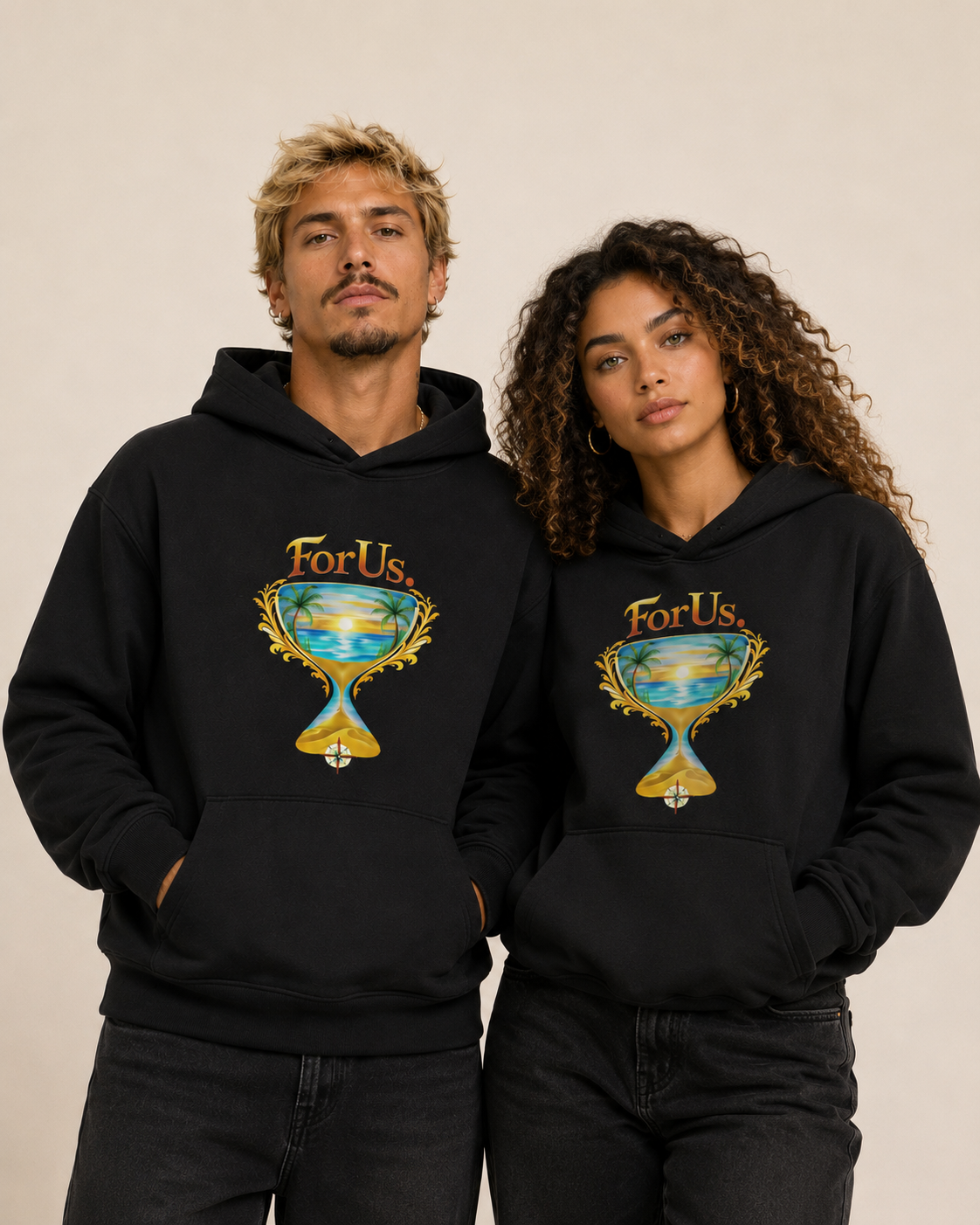 Unisexe - FORUS. TIME Black Hoodie