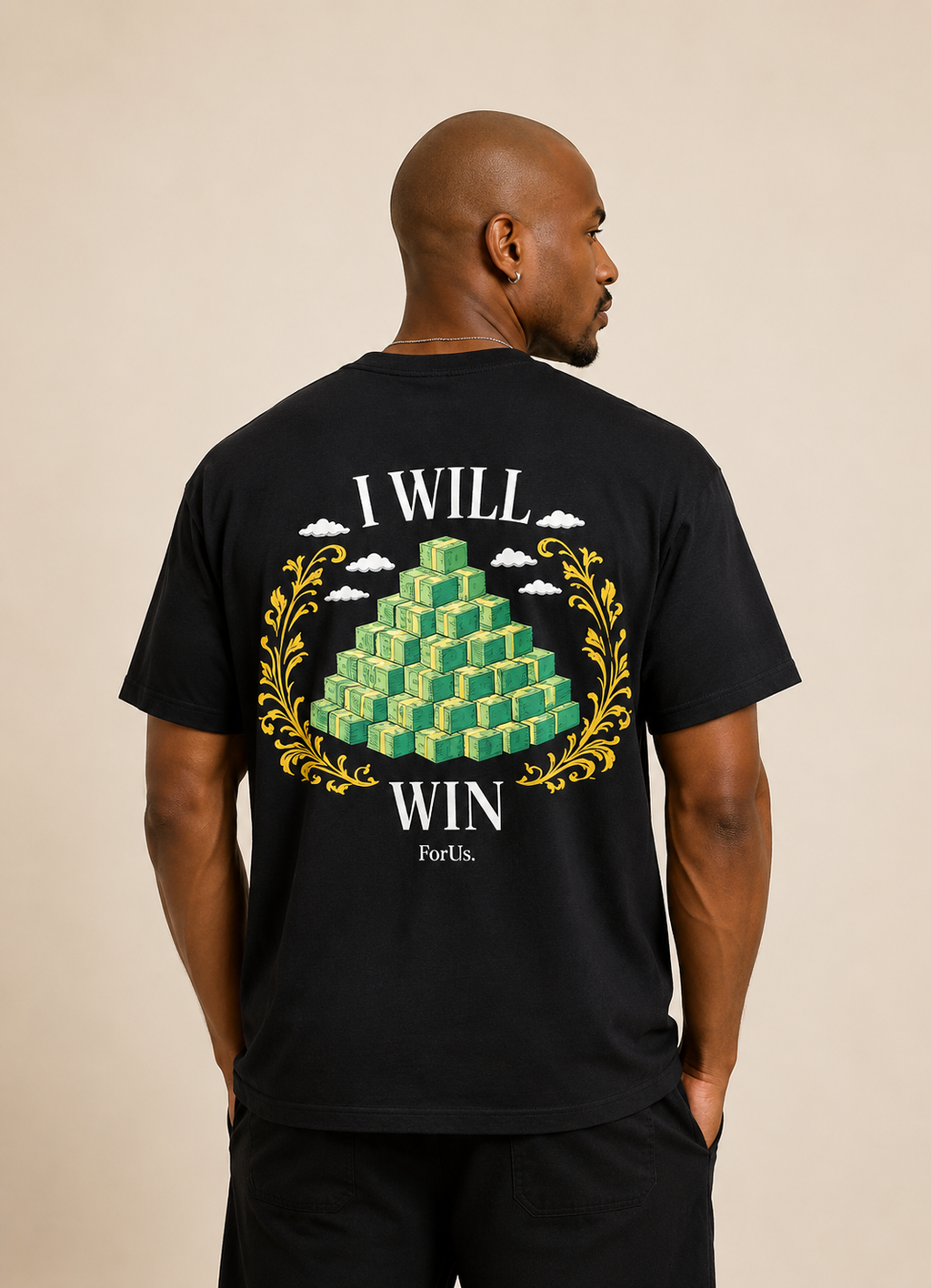 Unisexe - I WILL WIN Black T-Shirt
